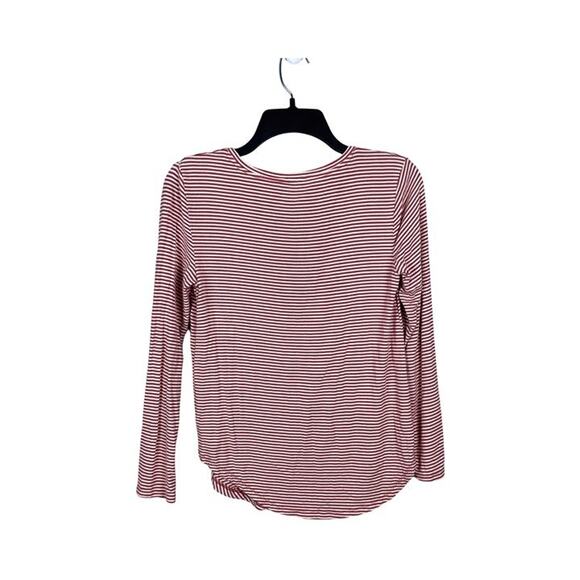 Old Navy Luxe V Neck Long Sleeve Striped Tee - Size Small Petite - Picture 3 of 3